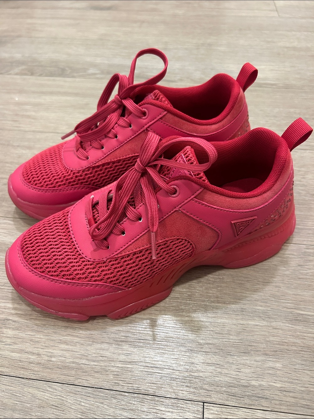 Guess sparkle rhinestone Sneakers - Hot Pink Barbie core